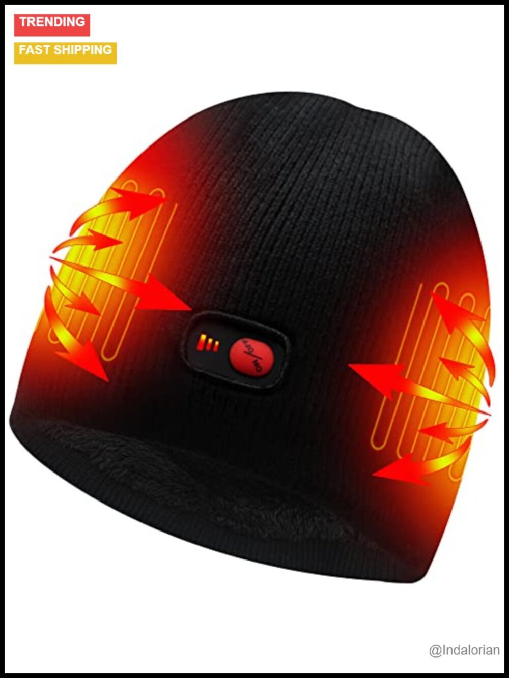 Rechargeable Heated Beanie Knit Hat Insulated Thermal Winter Warm Cap